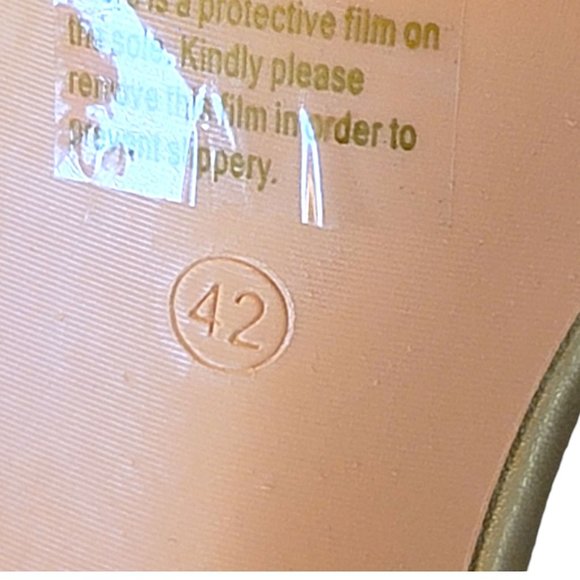 Gold Heeled Slides Dressy Sandals Square Toe Braided by Loesan Size 42 JJ3321 - Picture 4 of 9